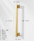 Modern Gold Brushed Cabinet Handles Zinc Alloy Long Drawer Pulls For Kitchen Drawers And Wardrobe Doors With Easy Peasy Mounting solid 218mm length