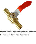 1/2 Inch PEX Brass Ball Valve Shut Off For Cold And Hot Water Easy Plug And Play with red handle, durable brass fitting