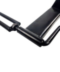 Close-up of Cargo Tie Down Strap Winder Roll Up for Flatbed Trailers and Trucks up to 4 inches wide with steel material and handle detail.