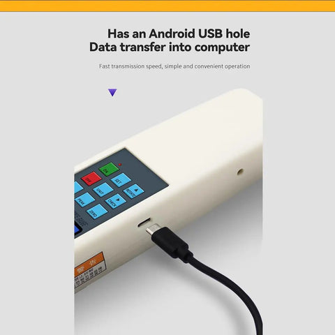 USB connection shown on Heavy Duty Digital Force Gauge 50000N Push Pull Tester Dynamometer for data transfer.