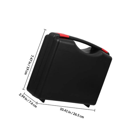 Rock Solid Portable Plastic Tool Box Organizer With Snazzy Ergonomic Handle For Hand Tools And Craft Supply Storage angled side view