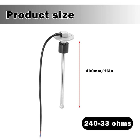 Heavy Duty Marine Fuel Sending Unit 16 Inch Stainless Steel Gas Tank Level Sender 240 To 33 Ohm Fuel Water Tank Sensor product size 16 inch