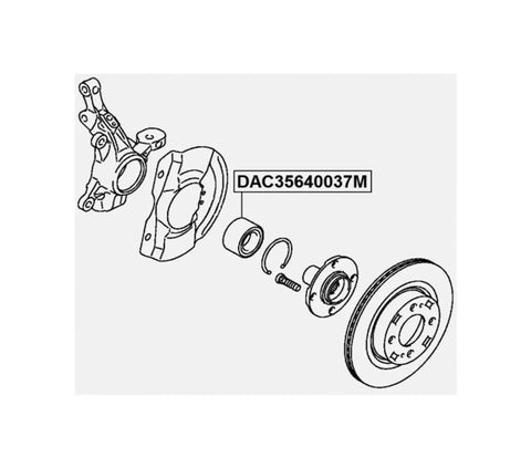 Diagram of Built Tough Motorcycle Ag Bearing Assembly parts including DAC35640037M for smooth rolling and easy install.