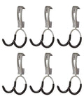 Must Have FastTrack Garage Hook Set 6 Pack Heavy Duty Powder Coated Metal Hangers for tools and bikes, holds up to 25 lbs each