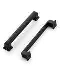 Insanely Sleek Matte Black Cabinet Pulls For Kitchen Drawers And Pantry Doors Dead Solid Metal Build, showing two styles.