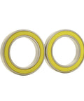 2-Pack Hybrid Ceramic Bearings 6803-2RS 17x26x5mm showcasing yellow seals for skate wheel and scooter upgrades.