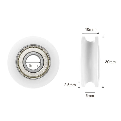 Kickass 10 Pack Nylon U Groove Ball Bearings With Solid Chrome Steel Core Fits 8 Millimeter Shafts Slick Shielded Pulley Wheels For Rail Tracks Built Tough No Slack Guaranteed Smooth Precision Roll Daily showing 8mm ball bearing with dimensions.