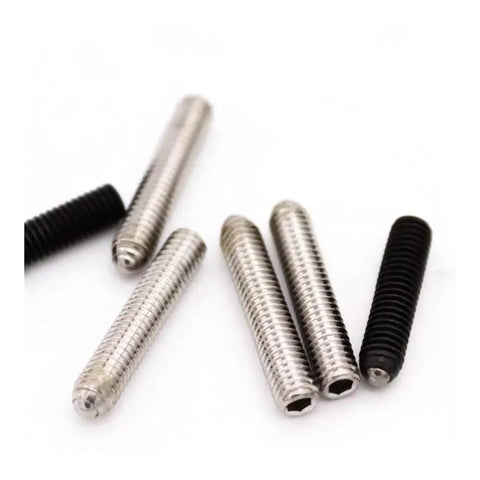 Heavy Duty 304 Stainless Steel Socket Set Screws Black Oxide Metric M8 M10 M12 lying on a white surface.