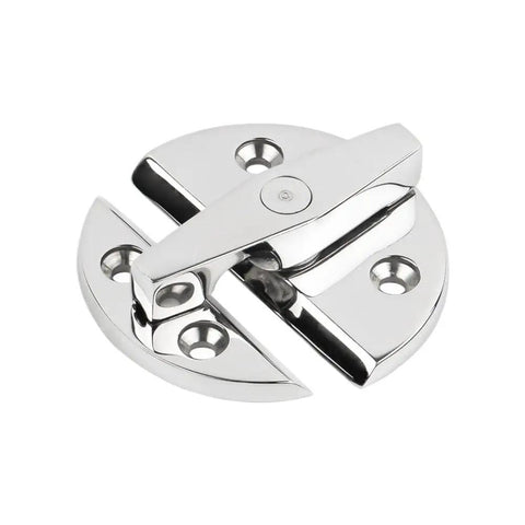 Top Notch 316 Stainless Steel Round Marine Catch Latch Offering Smooth 180 Degree Action To Keep Your Boat Doors And Cabinets Locked Down Tight Heavy Duty Corrosion Proof Replacement Gear in polished finish.