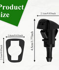 Front Windshield Washer Nozzle Set 2 Pack For Chrysler Dodge Ram Replaces 4805742AB product size dimensions