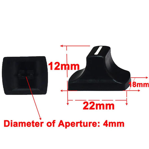 Speed Control Lever Fader Knobs Replacement Push Rod Caps Made From Hard Rubber For DJ Controllers And Mixers dimensions shown