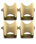 Badass Heavy Duty U Shaped Nylon Track Wheels With Slick Rolling Screw Bearings And Rock Solid Guide Pulleys For DIY Sliding Doors And Custom Project Frames, set of four wheels.