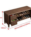 Free Standing Stackable Shoe Rack With Doors And Countertop, brown wood, three tier with drawers, large capacity for entryway.