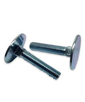Heavy Duty Zinc Plated Elevator Bolts 3 Inch By 5/16 X 18 Thread 25 Piece Set showing detailed close-up of two zinc coated bolts.