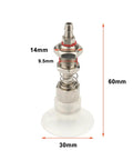 Powerful Vacuum Pump Suction Cup Kit With 30mm Tube And 1m Reach, pneumatic accessory with steel fittings and silicone cup.