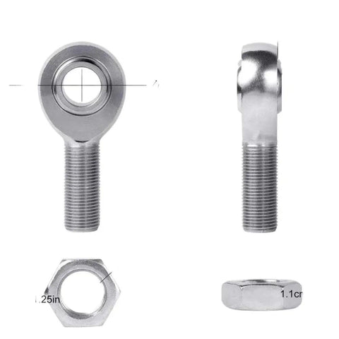 Beefy 3/4 Inch Chromoly Heim Rod End Kit 2 Pack showing left and right threaded heavy duty automotive joints with spacers.