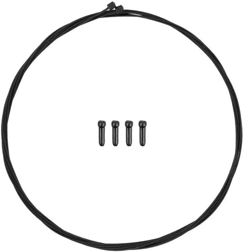 2 Pack Teflon Coated Bicycle Shift Cables For MTB Road Bikes, shown with four end caps in a circle.