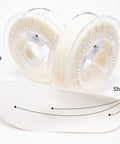 Premium Adjustable Flex Tpu 95A Black 2.85Mm 2000G 3D Printer Filament spool and sample showing variable Shore hardness.