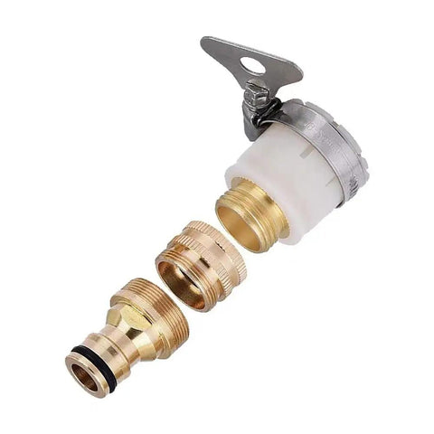 Brass Hose Barb Connector Set 5 Pcs Water Pipe Fittings Pro Grade Universal Garden Adapters faucet tap threads viewed apart
