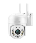 Beast Mode 4MP Outdoor WiFi PTZ Security Camera with 350 Pan and 90 Tilt plus 4X Zoom featuring night vision and antennas.