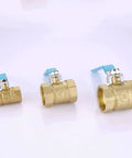 Heavy Duty Solid Brass Ball Valve With Double Internal Thread One Point Five Inch Straight Through Shut Off For Plumbing Lines, three sizes.
