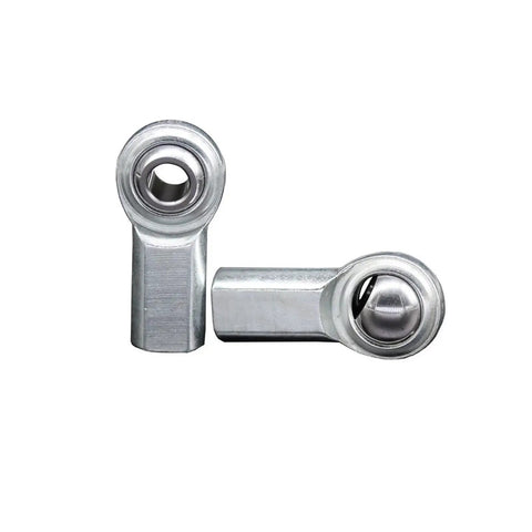 Heavy Duty 1/2-Inch Bore Rod End Bearings 10-Pack, 1/2-20 Female Thread Heim Joints close-up view of silver steel ball joints.