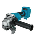 Bad Boy Brushless Angle Grinder And Impact Wrench Combo Kit Built For Speedy Cuts And Big Heavy Lifting Plays Nice With All 18 Volt Batteries Handles Tough Materials Without Breaking A Sweat. Close-up of the grinder's silver head and handle.