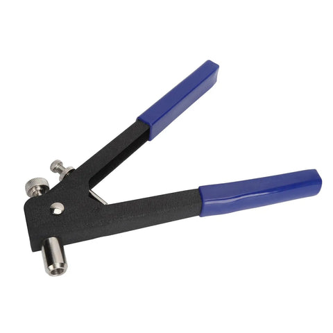 Rivet Nut Tool Kit Gun Set 86 Piece Riveting Pack with blue alloy steel handles for DIY furniture and auto projects.