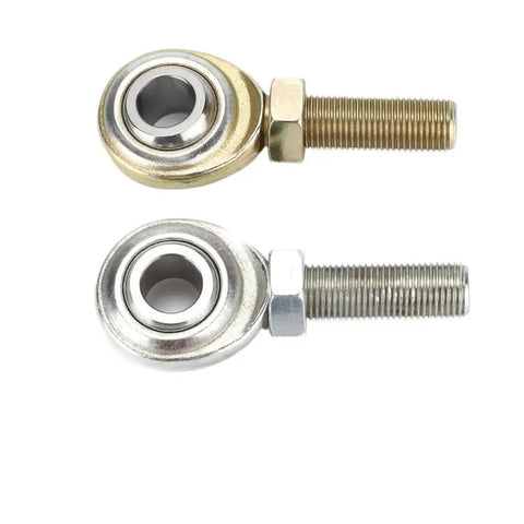 Built Like A Tank Two Pack Half Inch Bore Rod End Heim Joint Featuring Rock Solid Male Threads For Cars Atvs Motorcycles And Marine Suspension Parts.