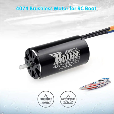 Top Shelf 4074 Brushless Motor Paired With Water Cooling Jacket For Remote Boats High Torque Heavy Duty Billet Aluminum Build