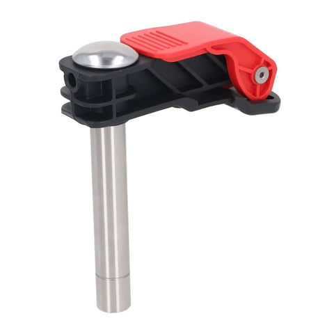 Two Pack Quick Release Woodworking Clamps for Desktop Benches, Stainless Steel Bench Dog Clamps, 19mm Grip, side view.