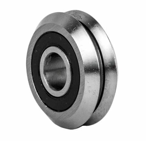 Top Shelf 3 8 Inch V Groove Roller Bearings 8 Pack Rubber Sealed chrome steel bearing with black rubber seal
