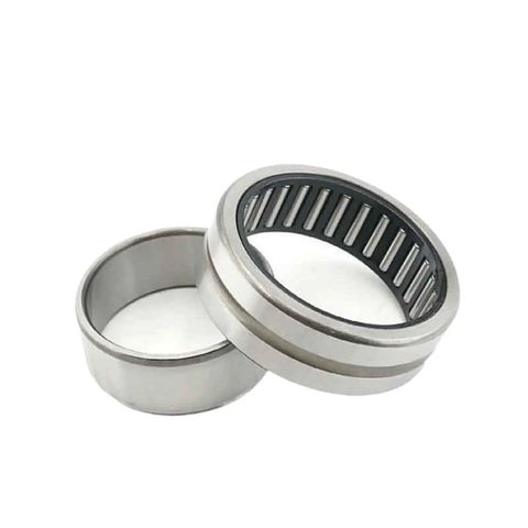 High Load Needle Roller Bearing For Industrial Machinery Built Tough And Runs Smooth As Butter Heavy Duty Workhorse Replacement Parts Precision Sized 50 By 68 By 25 Millimeters, showing two steel needle roller bearings.