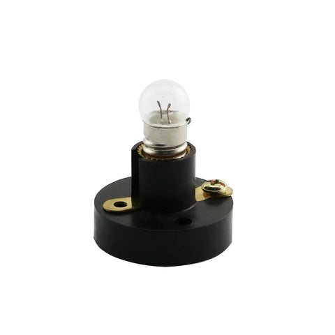 Pack Of Ten Heavy Duty E10 Mini Bulbs Featuring Slick Screw Bases Emitting A Sweet Warm Yellow Ray At 1.5 Volts with black base