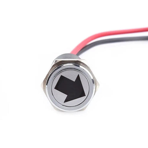Close-up of 12V LED Dash Panel Indicator Light 14mm Universal for Cars, Bikes, Boats Pre-Wired 20cm Lead Plug-and-Play Easy Install