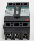 Premium Industrial Circuit Breaker 3 Pole 240 Volt 50 Amp Thermal Magnetic Molded Case with copper lugs and clear on/off switch.