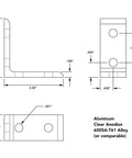 All American He Man Heavy Duty Four Hole Tall Inside Corner Bracket Ninety Degree Angle Brace dimensions drawing.