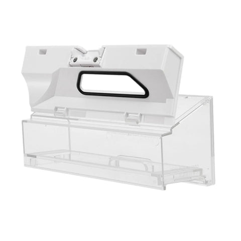 Premium Replacement Dust Box For Roborock S5 S50 S51 S55 S6 T6 Robot Vacuum Cleaner clear plastic design with detachable handle.