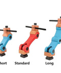 Universal Adjustable Work Stop Positioner For Cnc Mill And Lathe Machines Featuring Quick Release Pin Design, three sizes displayed.