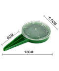 Handheld Seed Planter Tool With Five Level Adjustable Seeder For Tiny Seeds Seed Spreader Seed Dispenser And Sower Durable Plastic Garden Tool For Quick Mess Free Planting In Your Garden, green with size dimensions visible