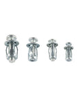 Heavy Duty Rivet Nuts Firm Snap Lock Zinc Plated Steel Kit Expands For Ridiculous Strength on Furniture Wall Mounts, 4 Sizes