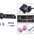 Portable Drill Bit Sharpener With Adjustable Angle Jig For Quick Revival Of Dull Bits and components visible including grinding stones.