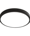 12 Inch Metal Black Sleek LED Flush Mount Ceiling Light, Low Profile Round Fixture With Flat Pane Surface, 5000K Day White