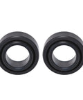 10 Pack GE12ES Spherical Bearings Built Tough For Heavy Lifting Hydraulic Cylinders With Wicked Smooth Radial Pivot Pro Shop Grade Industrial Rig Parts Forging Machine Tools, close-up view of two black bearings.