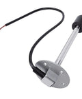 High Performance Fuel Sender Unit And Gauge Assembly Featuring Super Sharp Real Time Display For Rock Solid Accuracy No Guesswork Motor And Marine Tank Level Monitoring 240 To 33 Ohm Range with stainless steel and wire connection.