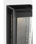 Next Level Urbandale Extra Large Outdoor Wall Lantern With Integrated LED And 2700K Warm Glow, textured black finish and clear water glass detail.