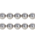 Heavy Duty 17mm Precision Bearing Balls 10 Pack G10 Tolerance shiny steel spheres arranged in a row for bike wheel upgrades.