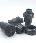 Heavy Duty Upvc Check Valve With Slick Spherical Seal And Knockout One Way Flow Control Ideal For Vertical Plumbing Installations That Crush Acid Exposure And Block Backflow Dead, black plastic body components.