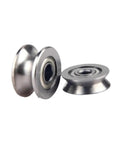 10 Pack Miniature Ball Bearings V Groove And U Groove Wire Guide Track Rollers with polished steel for smooth movement.