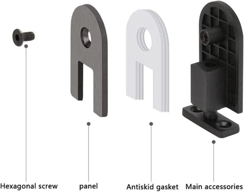 Heavy Duty Glass Door Hinge 360 Degree Pivot Rotation For Smooth As Butter Bathroom And Shower Doors components including hexagonal screw and gaskets.